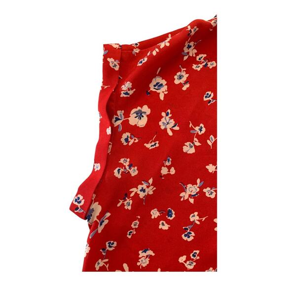 Pleione womens xxl 2x casual red floral cap sleeve blouse short sleeve business - Picture 5 of 9